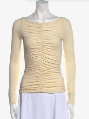 Khaite Bateau Neckline Long Sleeve Top (XS)